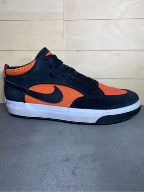Nike React Leo Baker Black Orange Men's Size 11.5 Skate Shoes Sneaker DX4361-002